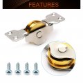 Mromax 34mm Dia Copper Electroplating Single Wheel Sliding Door Window Pulley Stainless Steel Shell Two Tone 1pcs