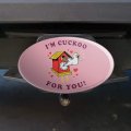 I M Cuckoo For You Crazy Clock Funny Humor Oval Tow Trailer Hitch Cover Plug Insert