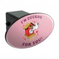 I M Cuckoo For You Crazy Clock Funny Humor Oval Tow Trailer Hitch Cover Plug Insert