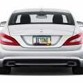 Ipick Image Slim Real Black Carbon Fiber German Flag Off-center In Sports Stripe License Plate Frame