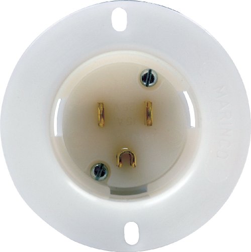 110v Male Recessed Power Outlet 57-710 Flange Mount 3 Prong Socket Vehicle Specific Accessory Plug In