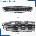 Black With Silvery Molding Frame Front Bumper Grille Upper And Lower Honeycomb 2pcs Replacement For Malibu 2016-2018 84061034