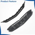 Black With Silvery Molding Frame Front Bumper Grille Upper And Lower Honeycomb 2pcs Replacement For Malibu 2016-2018 84061034