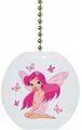 Pink Fairy Sitting With Butterflies Solid Ceramic Fan Pull 