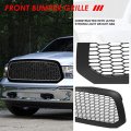 Auto Dynasty Honeycomb Mesh Front Bumper Hood Grille Compatible With Ram 1500 13-18 Classic 19-20 Matte Black
