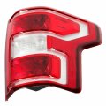 Kuafu Rear Right Tail Light W Bulbs Compatible With 2018-2020 Ford F-150 Replacement For Jl3z-13404-h Taillight Red Lens Chrome