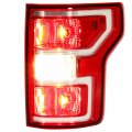 Kuafu Rear Right Tail Light W Bulbs Compatible With 2018-2020 Ford F-150 Replacement For Jl3z-13404-h Taillight Red Lens Chrome