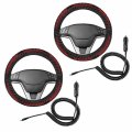 Zento Heated Steering Wheel Cover Upgraded Auto Hand Warmer For Winter -12v Plug-in Heated 2 Pack 