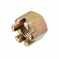 Uxcell 10pcs M16x2mm Hexagon Slotted Nut Grade 10 Carbon Steel Hex Castle Nuts Color Zinc
