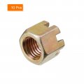 Uxcell 10pcs M16x2mm Hexagon Slotted Nut Grade 10 Carbon Steel Hex Castle Nuts Color Zinc
