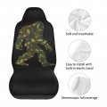 Funny Sasquatch Camouflage Bigfoot Car Seat Covers 2pcs Full Set For Men Women Suitable Suv Sedan Truck Pick-up Automotive