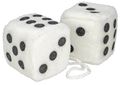 Bell Automotive 33603 Fuzzy Dice White With Black Dots Or 1 Pack 