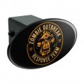Zombie Outbreak Response Team Skull Yellow Circle Oval Tow Trailer Hitch Cover Plug Insert