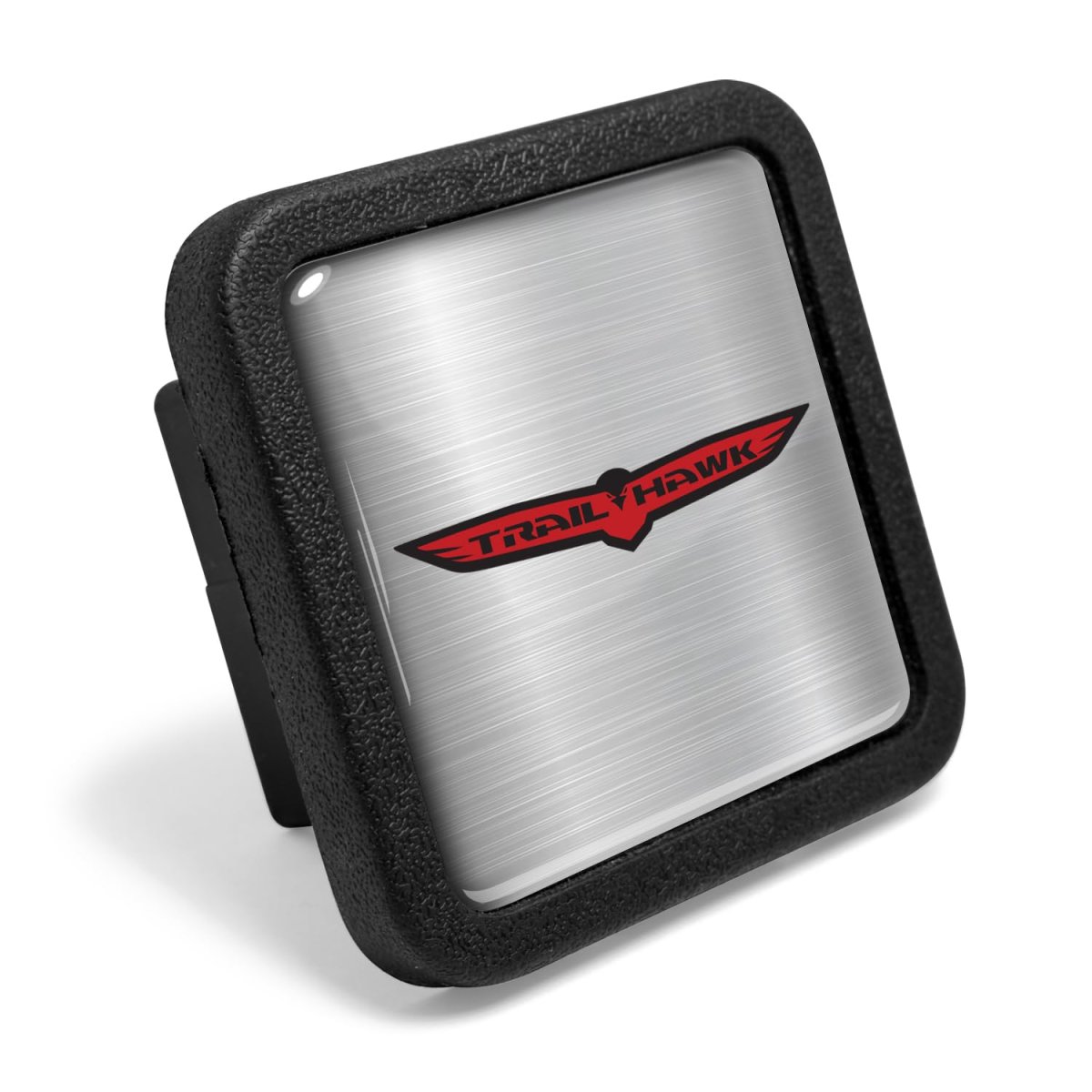 Jeep Trailhawk Trailer Tow Hitch Receiver Cover Silver On Black Rubber Heavy Duty 2 In Plug For Class 3 And 4 Officially