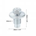 X Autohaux 2 Pcs M14x1 5 Steel Engine Oil Drain Plug Screw For Mercedes-benz Dodge Caravan Jeep Compass Silver Tone