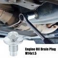 X Autohaux 2 Pcs M14x1 5 Steel Engine Oil Drain Plug Screw For Mercedes-benz Dodge Caravan Jeep Compass Silver Tone