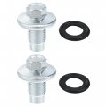 X Autohaux 2 Pcs M14x1 5 Steel Engine Oil Drain Plug Screw For Mercedes-benz Dodge Caravan Jeep Compass Silver Tone