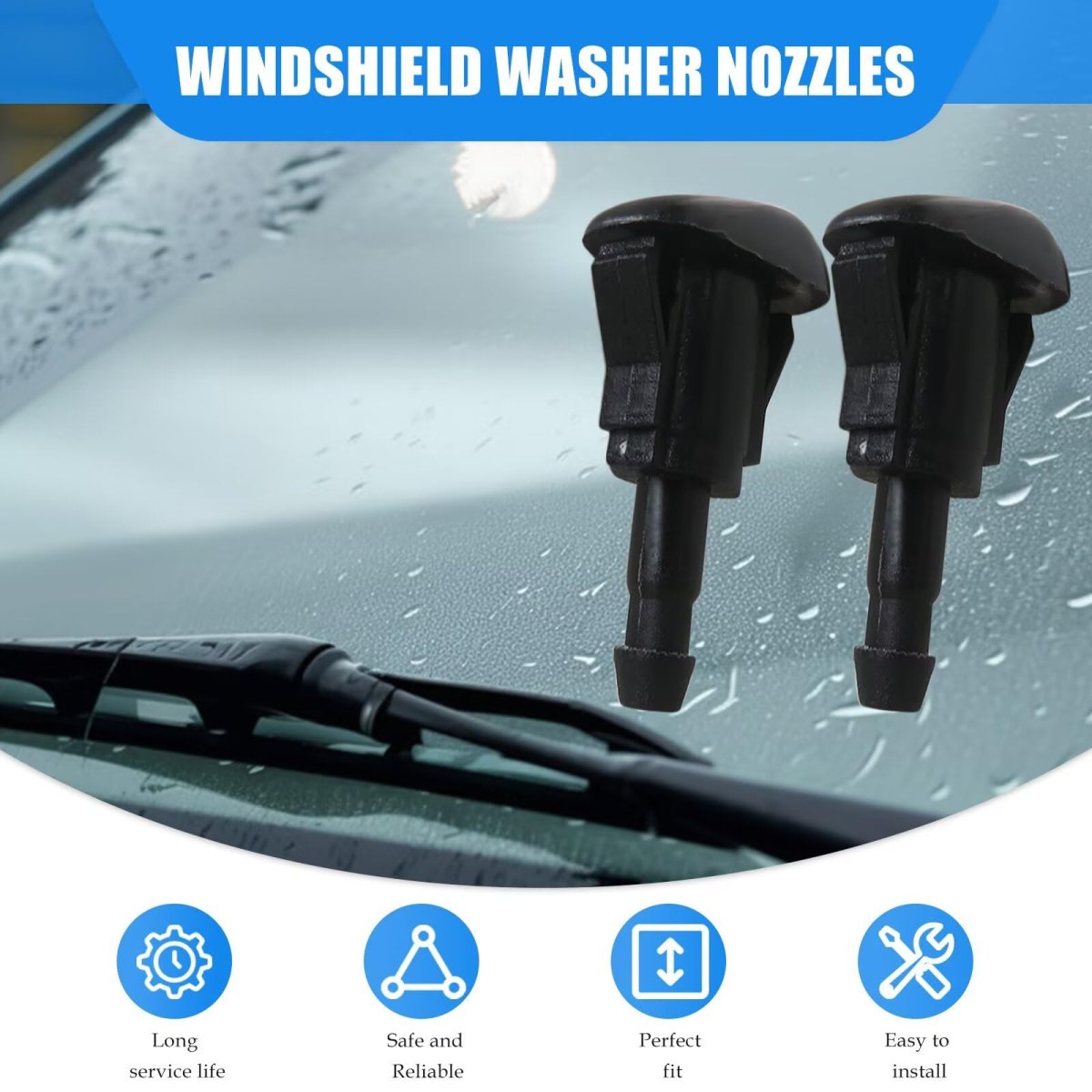 4 Pack 5113049aa Adjustable Front Windshield Wiper Washer Jet Nozzle Spray Assembly For 2008 2018 Dodge Grand Caravan