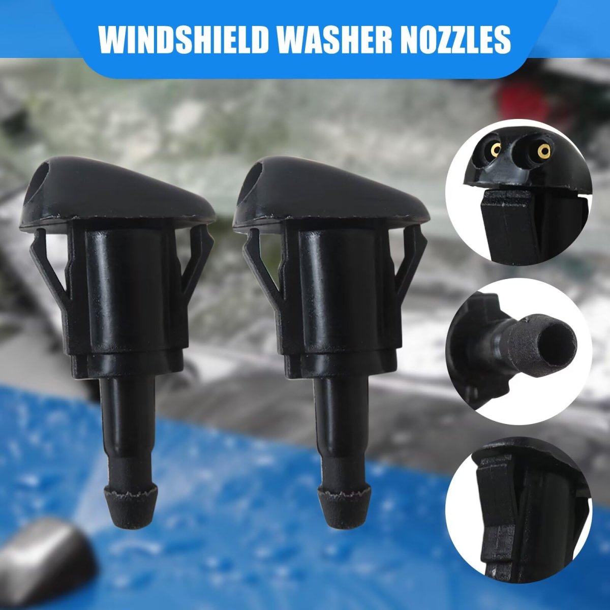 4 Pack 5113049aa Adjustable Front Windshield Wiper Washer Jet Nozzle Spray Assembly For 2008 2018 Dodge Grand Caravan
