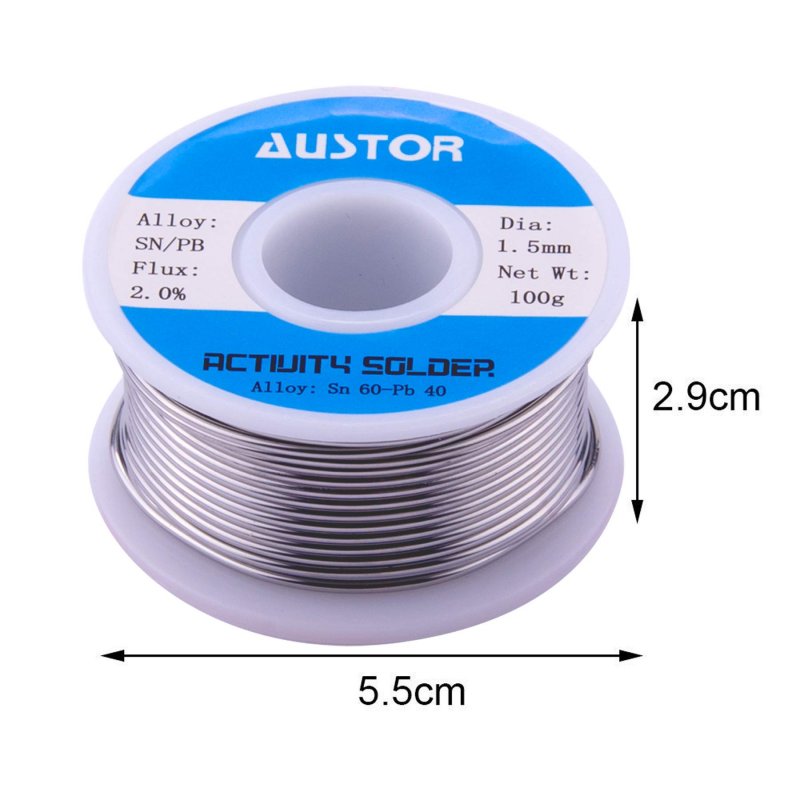 60 40 Tin Lead Rosin Core Solder Wire For Electrical Soldering 1 5mm Diameter 100g Spool Au-21-682