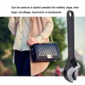 Mini Size Spanner Nut Wrench Tool Jaw Metal Adjustable Key Chain Ring Keyring Gift Keychain 4 Inches Black