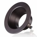 Torchstar 12-pack 4 Inch Rosewood Decor Recessed Can Light Trim Metal Step Baffle Fit Halo Juno Remodel Housing For Par16 Par20 
