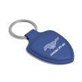 Ford Mustang Mach-e Blue Shield-shape Style Genuine Leather Key Chain Official Licensed