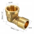 Uxcell Brass Elbow Pipe Fitting 90 Degree 1 2 Bsp Male X Pt Female Coupler 5pcs