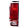 Tail Light Driver Side For Gmc Sonoma 1991 1992 1993 Clear And Red Lens With Housing Chrome Trim Replacement Gm2800105 915707 