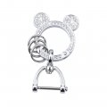 Crystal Rhinestone Mouse Shape Keychain For Women And Girls Bling Universal Car Key Ring Holder With 360 Degrees Rotation 