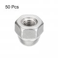 Uxcell 10-24 Acorn Cap Nuts 50pcs 304 Stainless Steel Hardware Hex Dome Head For Fasteners Silver