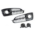 4pcs Front Fog Light Grill Cover Trim Left Right For Audi A8 S8 2015 2016 2017 