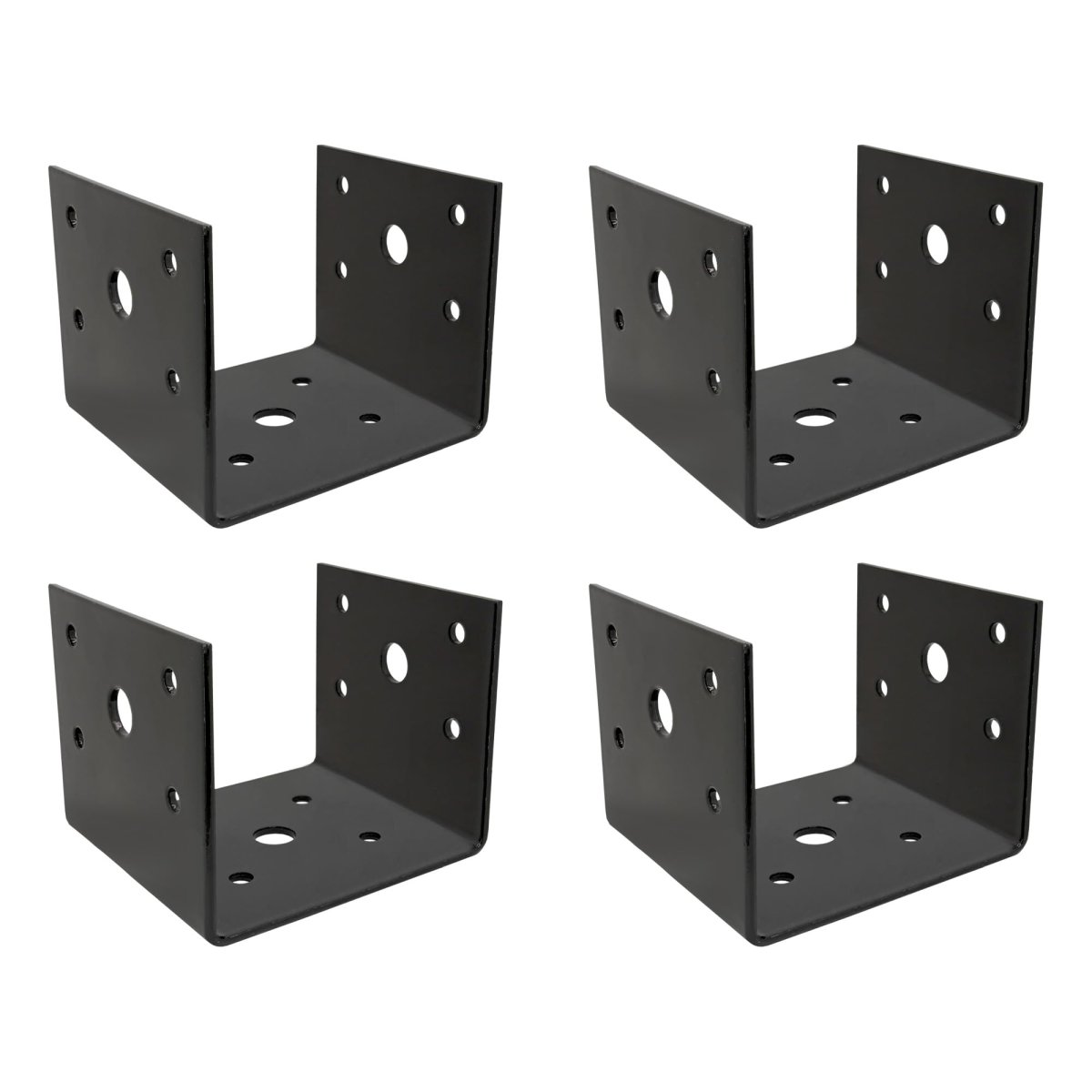 4x4 Deck Post Concrete Anchor Connector Bracket Fence Base Black Powder-coated 4 Pack