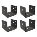 4x4 Deck Post Concrete Anchor Connector Bracket Fence Base Black Powder-coated 4 Pack 