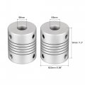Uxcell 8mm To Aluminum Alloy Shaft Coupling Flexible Coupler Motor Connector Joint L30xd25 Silver 2pcs