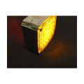 Square Chrome Pedestal Led Turn Signal Light With 24 Leds And Clear Lens Driver Side F235241 For Trucks Trailers Buses Boats 