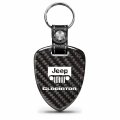 Ipick Image Made For Jeep Gladiator Real Black Carbon Fiber Large Shield-style Key Chain