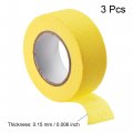 Uxcell 3pcs 25mm 1 Inch Wide 20m 21 Yards Masking Tape Painters Rolls Yellow