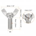 Uxcell 10pcs M8-1 25x20mm Wing Butterfly Screws Bolts 304 Stainless Steel Bolt Thumb Hand