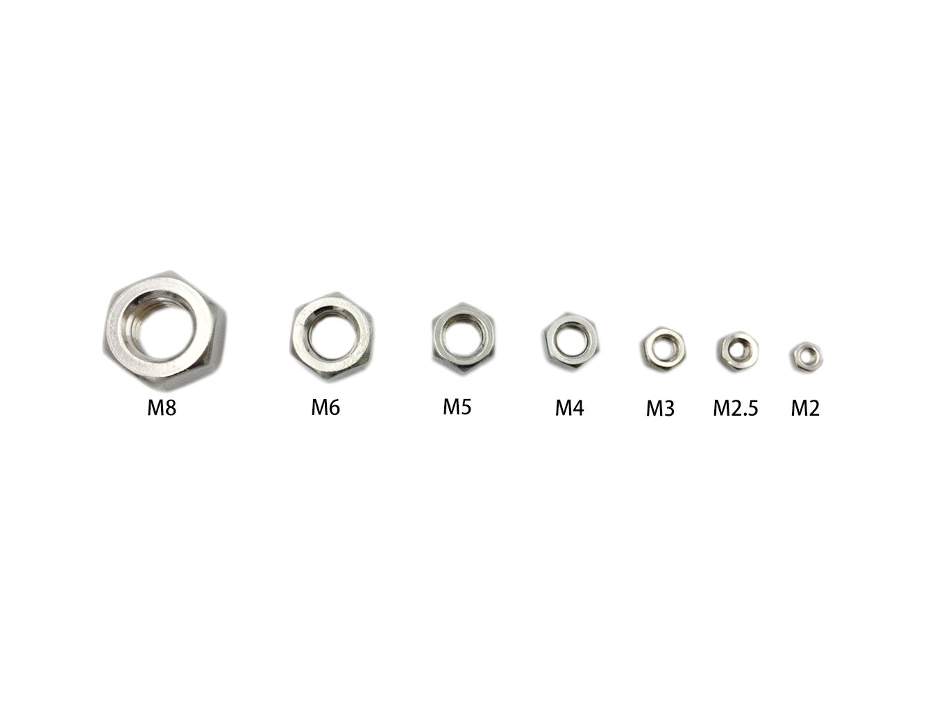 Hvazi 280pcs Metric M2 5 M3 M4 M5 M6 M8 304 Stainless Steel Hex Nuts Assortment Kit For Screw Bolt