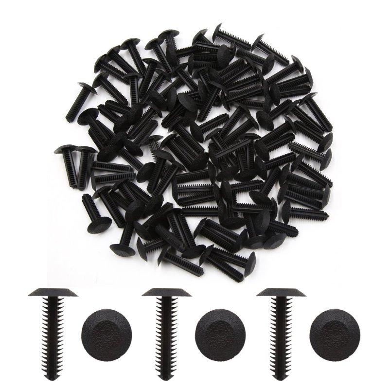 100 Pcs Plastic Retainer Interior Weatherstrip Door Card Trim Clips 8mm X 7mm Hole For Automotive