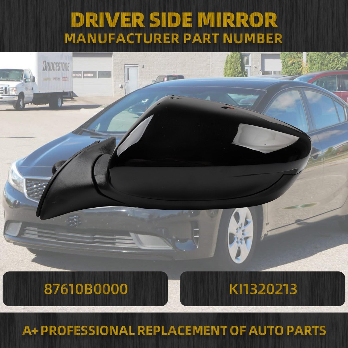 Left Driver Side Door Mirror For Kia Forte 2017 2018 Heated Manual Folding Power Adjustment Glass Replace 87610b0000 Ki1320213