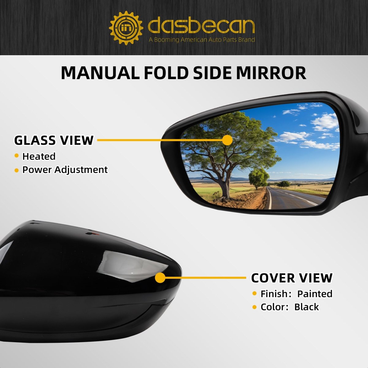 Left Driver Side Door Mirror For Kia Forte 2017 2018 Heated Manual Folding Power Adjustment Glass Replace 87610b0000 Ki1320213