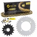 Niche Drive Sprocket Chain Combo For Yamaha Big Wheel Bw80 Front 15 Rear 32 Tooth 420vm-x X-ring 90 Links