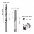 Uxcell Thread Repair Kit M6 Metric Compatible Hand Tool Drill Bit Screw Tap Wire Inserts Installation Break Pin Hex Wrench Set