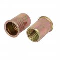 Aexit M10 X Nails Screws Fasteners 19mm Straight Knurled Reduced Head Rivet Nutser-t Bronze Nut Bolt Sets Tone 35pcs