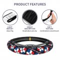 Vintage Dominican Republic Flag Steering Wheel Cover Protector Elastic Neoprene Car Wrap Accessories Vehicle Auto Trucker