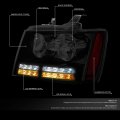 Led Drl Signal Tinted Housing Amber Corner Headlight Lamps Tool Kit Compatible With Chevy Avalanche Tahoe Suburban 07-14