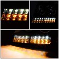Led Drl Signal Tinted Housing Amber Corner Headlight Lamps Tool Kit Compatible With Chevy Avalanche Tahoe Suburban 07-14