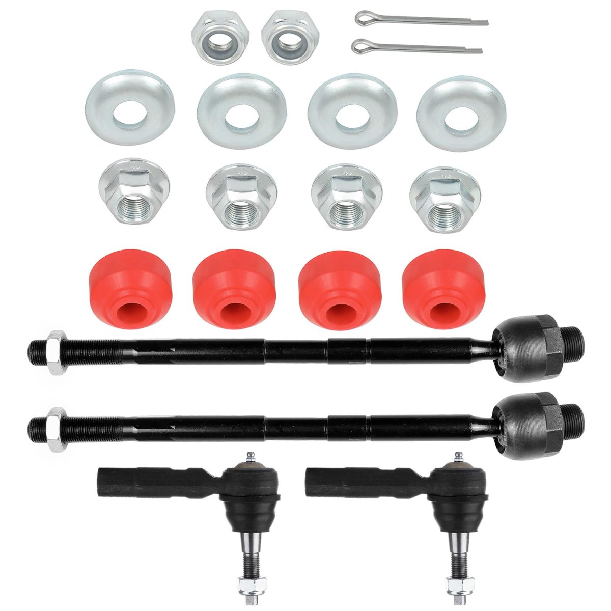 Premium Suspension Set Of 6 Front Inner Tie Rod End Outer Sway Bar Bushing Compatible Fit For Dodge Ram 2500 03-10 3500 03-07